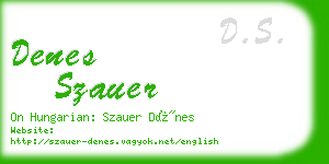 denes szauer business card